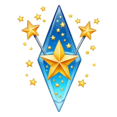 fleche verre le haut avec des etoile a cote pixeliser sticker