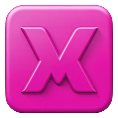 Letter “V” in magenta pink color sticker