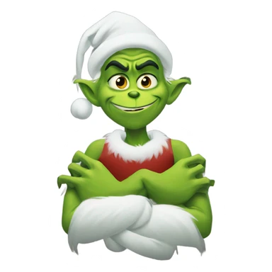 Evil young Grinch rubbing hands together sticker