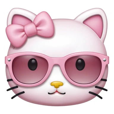 Hello kitty with a light pink bow an cute sun glasses sticker