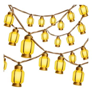 Yellow lantern string lights sticker