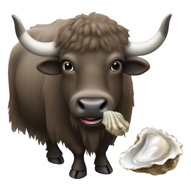 yak eating an oyster sticker