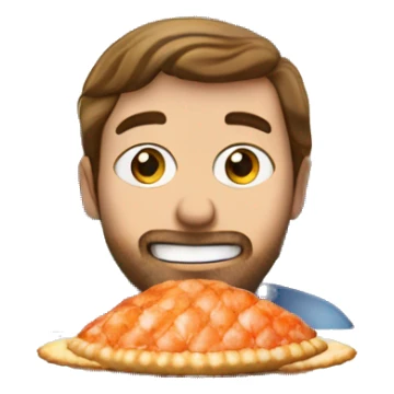 Brown haired norwegian guy eating a tarte shell with shrimps while watchinc Maskorama on tv sticker