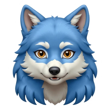 A female feminine blue wolf  sticker