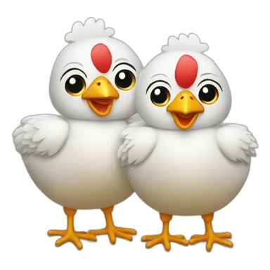Two chicken together sticker