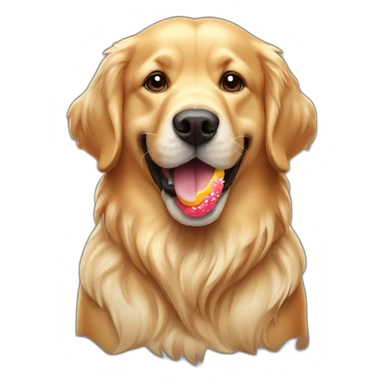 Perro Golden Retriver comiendo helado sticker