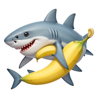 Shark wearing a banana sticker