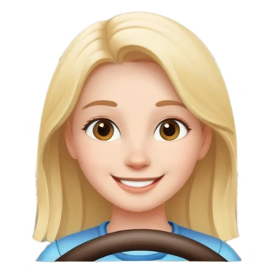 smiling girl in car interior sticker