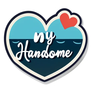 The words My handsome with a heart  sticker