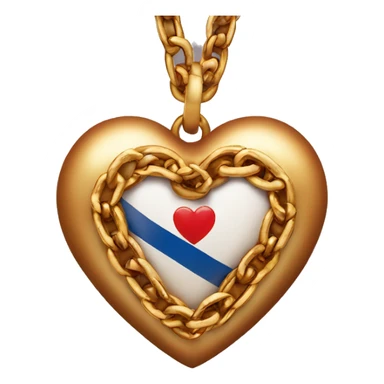 Heart with a Cuban chain on  sticker
