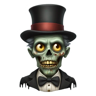 zombie with a top hat  sticker
