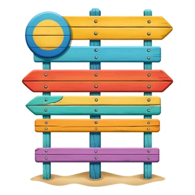 summer-themed emoji of a beach sign sticker