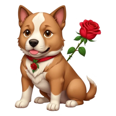 american stafford dog with a rose sticker