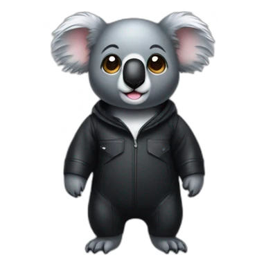 koala in black rubber suit sticker