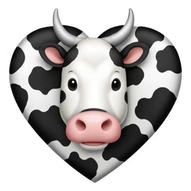 Cow print heart sticker