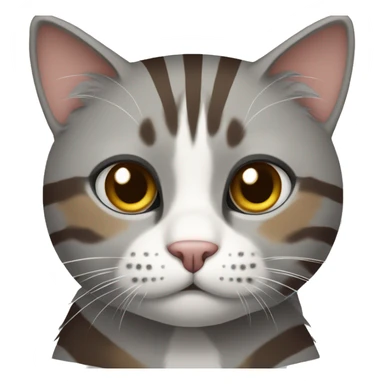 grey with brown stripes cat sticker