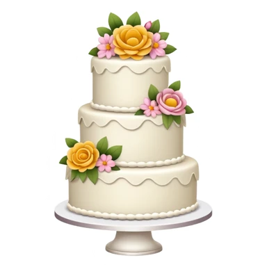 Wedding cake with tiers and flowers sticker