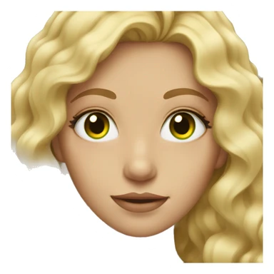 girl with wavy blonde hair and green eyes sticker
