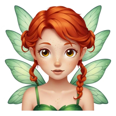red headed fairy girl with freckles  sticker