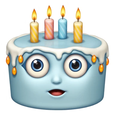 cake with eyes and candles sticker