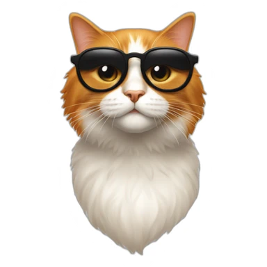 Un chat roux avec des lunettes de soleil noire sticker