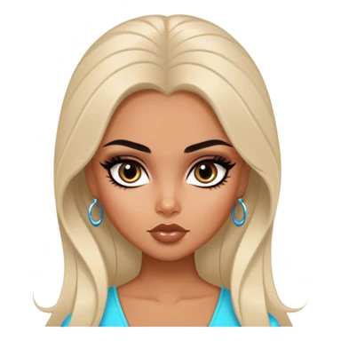 russian features, dark hair, beauty,  hair, tan skin,  eyes, pretty eyes, black eyeliner, pretty bratz baddie sticker