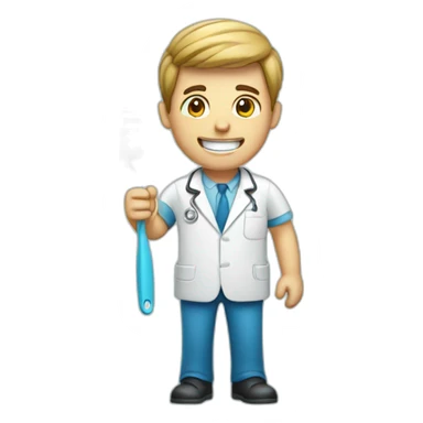 dentist with a toothbrush in his hand sticker