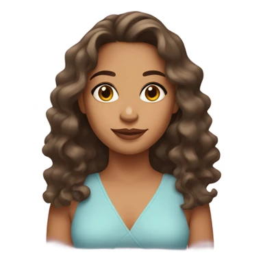 a girl with medium tan skin with wavy hair with latina makeup sticker