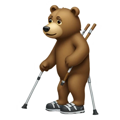 Bear on crutches sticker