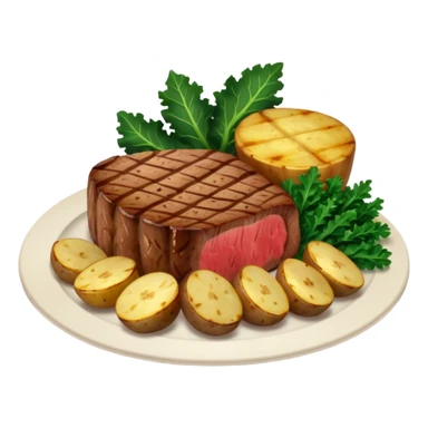 Steak and potatoes with kale  sticker