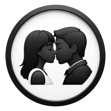 Black netflix logo On white silhouette of a couple kissing each other sticker