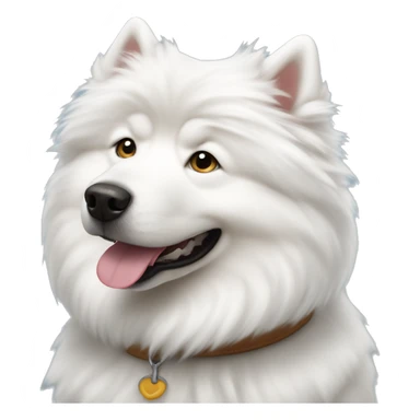 white haired dog samoyed sticker