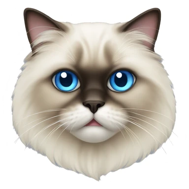 Himalayan cat, tongue sticking out mouth, blue eyes sticker