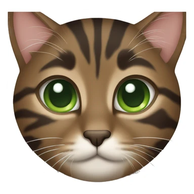 Dark brown female tabby cat with green eyes  sticker
