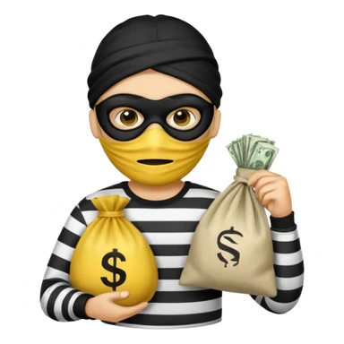 Make a robber emoji with yellow skin sticker