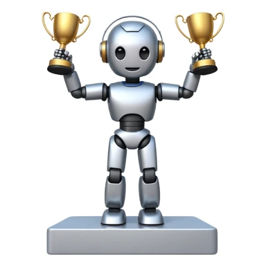 AI robot on a podium, Olympics winner sticker