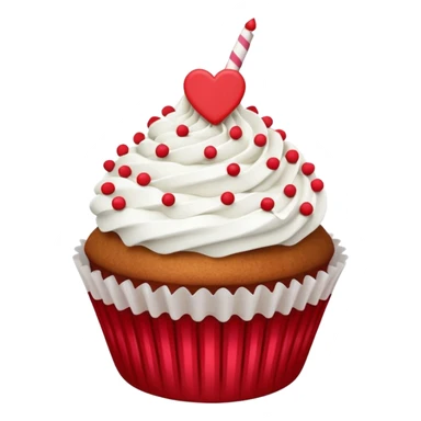 Valentine’s Day themed cupcake with white icing and sprinkles sticker
