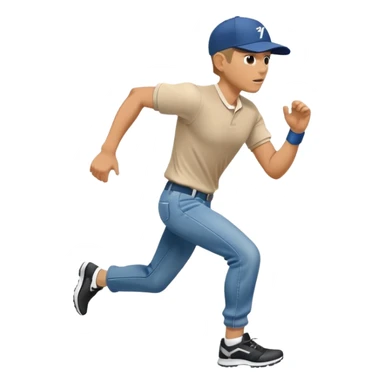 Man in plane clothes running after hyundai ionic sticker