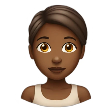 black girl with brown hear sticker