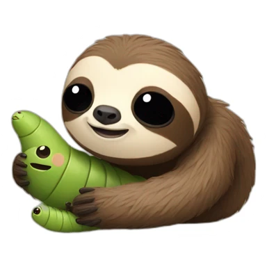Sloth and caterpillar are friends sticker