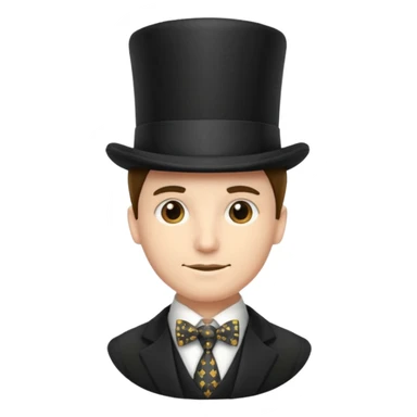 Man in top hat & tie sticker