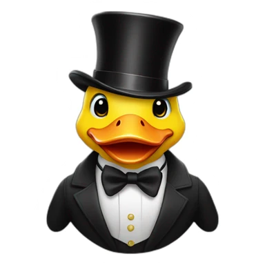 surprised yellow duck with a black millionaire suit and top-hat sticker