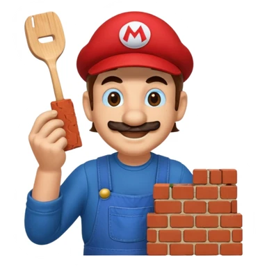 mario eating a brick sticker