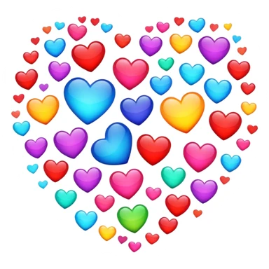 hearts in colors sticker