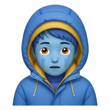 Uma pessoa azul de frio congelando sticker