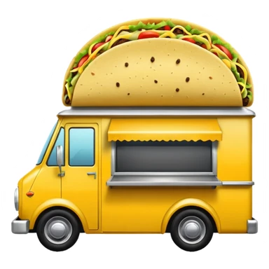 yellow tacos truck. sticker