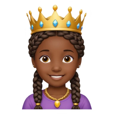 black girl kid with braided crown sticker