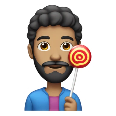 Guy with a black beard and a lollipop  sticker
