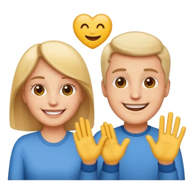 white couple falling in love, emoji sticker