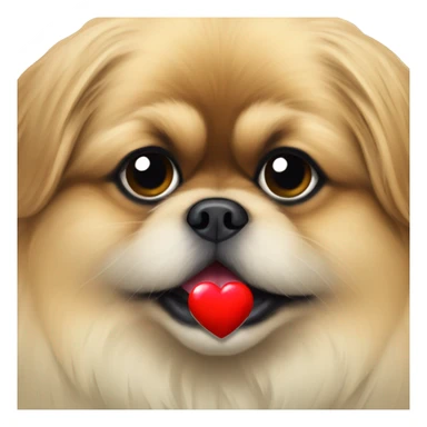 Pekingese with a heart sticker